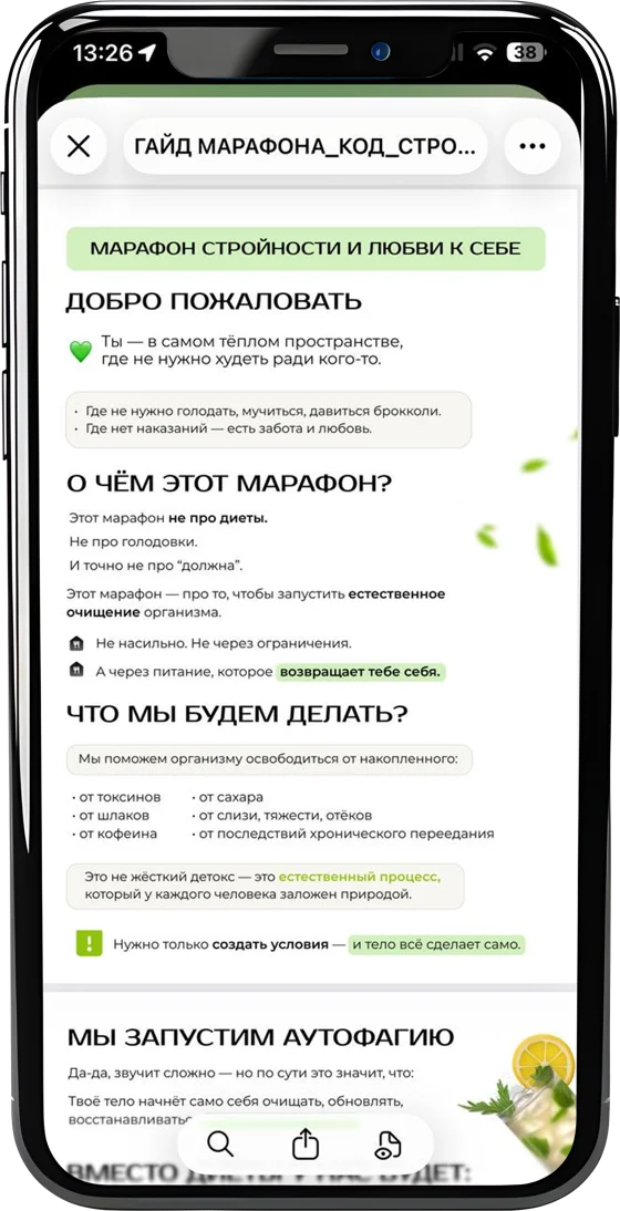 Гайд марафона на экране телефона